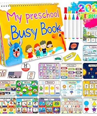 HeyKiddo Toddler Busy Book 2022 Newest Autism Toys for Kids Preschool Learning Activity Binder Educational Book for Autism Special Needs Drawing Book for Home School Learning 0