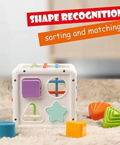 LiKee Sensory Toys Shape Sorter Baby Blocks Colorful Textured Balls Sorting Games Montessori Learning Activity for Fine Motor Skills Early Development Infants Toddlers Kids Boys Girls 18 Months Old 0 1
