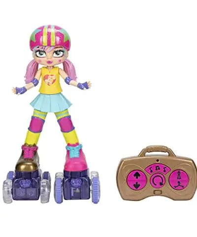 Rock N Rollerskate Doll Rainbow Riley Light Up Remote Control Rollerskating Doll Plays Music and Skates 10 H 0 1