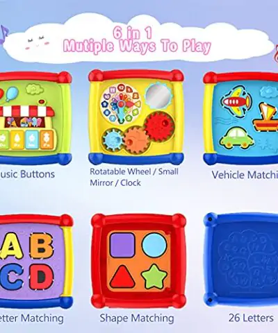 LAGERFEY Early Learning Shape Sorter Baby Toys 6 to 12 Months Educational Music and Light Baby Toys 12 to 18 Months Activity Cube Christmas Birthday Gifts Toys for 1 2 3 Years Old Boys and Girls 0 2