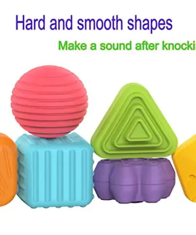 MINGKIDS Montessori Toys for 1 Year OldBaby Sorter Toy Colorful Cube and 6 Pcs Multi Sensory ShapeDevelopmental Learning Toys for Girls Boys Easter GiftsBaby Toys 6 12 18 Months 0 3