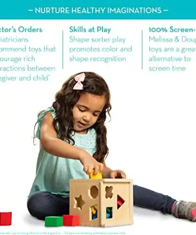 Melissa Doug Shape Sorting Cube Classic Wooden Toy With 12 Shapes Classic Kids Toys Classic Wooden Toddler Toys Shape Sorter Toys For Toddlers Ages 2 0 2