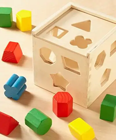 Melissa Doug Shape Sorting Cube Classic Wooden Toy With 12 Shapes Classic Kids Toys Classic Wooden Toddler Toys Shape Sorter Toys For Toddlers Ages 2 0 3