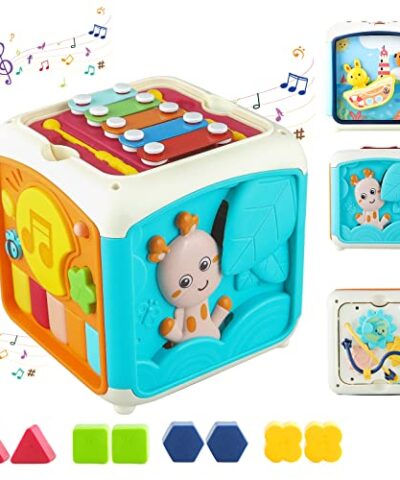 Tikooere-Activity-Cube-Toy-for-Baby7-in-1-Multi-Function-Play-Cube-with-Music-KeyboardDrum-and-XylophoneEducational-Musical-Toy-Gifts-for-Toddlers-Kids-Boys-Girls-1-2-3-4-5-6-Years-OldBlue-0