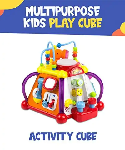 Toysery Baby Activity Center Toddler Kids Learning Skill Development Cube with Lights Music Enhance Skill Development with a 15 in 1 Game Functions Toy 0 3