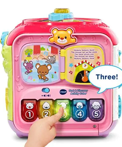 VTech Sort and Discovery Activity Cube Frustration Free Packaging Pink 0 0