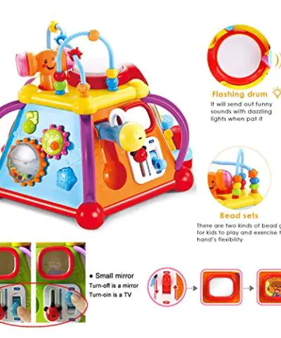 Woby Musical Activity Cube Toy Development Educational Game Play Learning Center Toy for 1 Year Old Baby Toddler Boy and Girl 0 1
