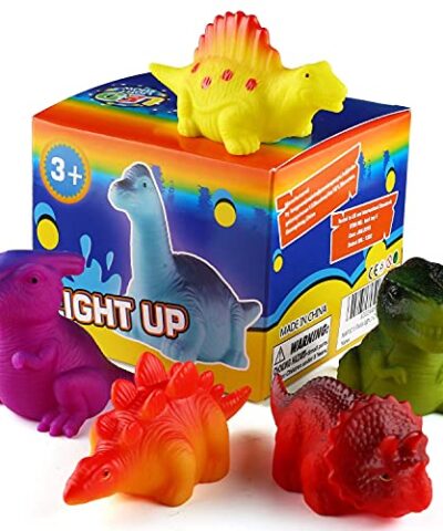 6 Packs Light-Up Floating Dinosaur Bath Toys Set