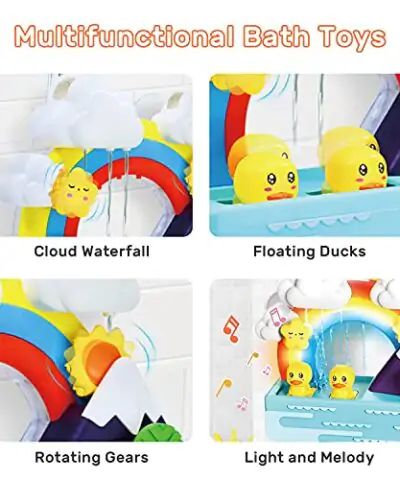 Baby Bath Toy Interactive Light Up Musical Bathtub Toys for Toddlers Floating Squirting Toys for Boys and Girls 0 1