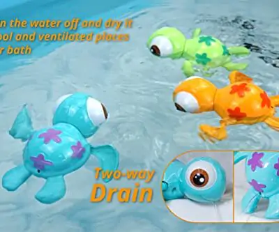DUCKBOXX XX Bath Toys Wind up Swimming Sea Turtles for Kids 18M 3pcs 0 1