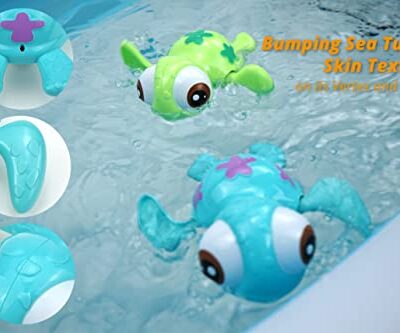 DUCKBOXX XX Bath Toys Wind up Swimming Sea Turtles for Kids 18M 3pcs 0 2