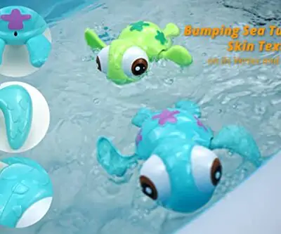 DUCKBOXX XX Bath Toys Wind up Swimming Sea Turtles for Kids 18M 3pcs 0 2