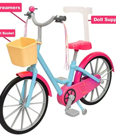 Doll Bicycle Bicycle with Streamers Basket for 18 Dolls 0 0