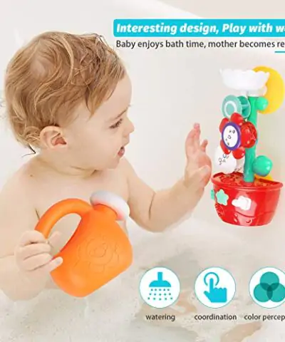 Girl Bath Toys Bathtub Toys for Toddlers Babies Kids 2 3 4 Year Old Girls Boys Gifts with 1 Mini Sprinkler 2 Toys Cups Strong Suction Cups Gifts Ideal with Color Box 0 0