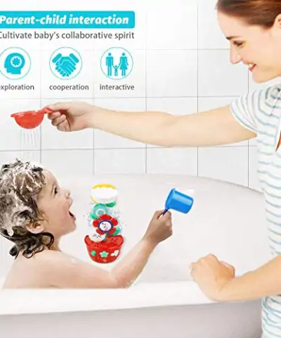 Girl Bath Toys Bathtub Toys for Toddlers Babies Kids 2 3 4 Year Old Girls Boys Gifts with 1 Mini Sprinkler 2 Toys Cups Strong Suction Cups Gifts Ideal with Color Box 0 1