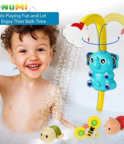 Gonumi Baby Bath Bathtub Toy with Shower Head Suction Cup Spinner Swimming Turtle Toys Gifts for 6 to 12 Months Toddlers 1 3 Kids Age 2 44 8 Water Gift Boys Girls New Born 0 1
