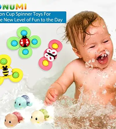 Gonumi Baby Bath Bathtub Toy with Shower Head Suction Cup Spinner Swimming Turtle Toys Gifts for 6 to 12 Months Toddlers 1 3 Kids Age 2 44 8 Water Gift Boys Girls New Born 0 3