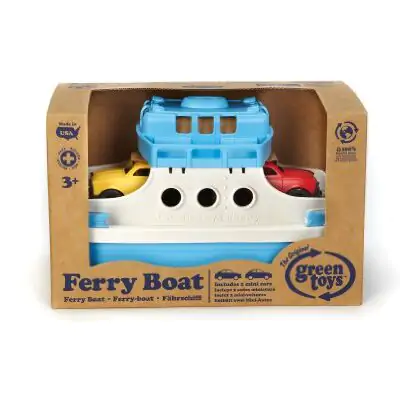 Green Toys Ferry Boat with Mini Cars Bathtub Toy BlueWhite Standard 0 0