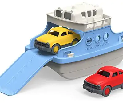 Green Toys Ferry Boat with small Cars Bathtub Toy