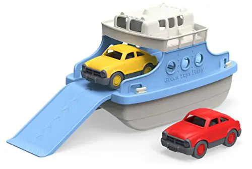 Green Toys Ferry Boat with small Cars Bathtub Toy