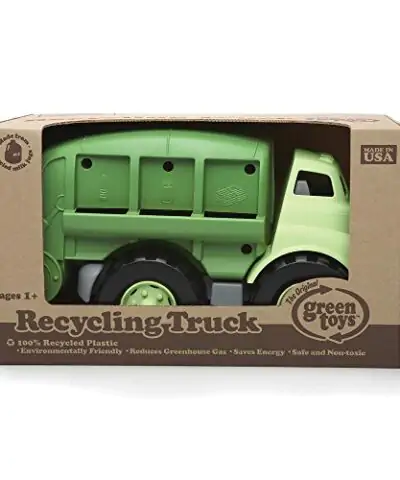 Green Toys Recycling Truck in Green Color BPA and Phthalates Free Garbage Truck for Improving Gross Motor Fine Motor Skills Kids Play Vehicles 0 1
