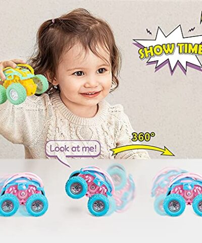 LODBY Car Toys for 2 3 4 Year Old Girls Boys Gifts Pull Back Toy Cars for Toddler Toys Age 2 4 6 Boys Monster Trucks for Kids Toys Age 1 2 3 4 5 6 Year Old Boys Girl Birthday Gifts 0 3