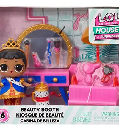 LOL Surprise OMG House of Surprises Beauty Booth Playset with Her Majesty Collectible Doll and 8 Surprises Dollhouse Accessories Holiday Toy Great Gift for Kids Ages 4 5 6 Years Collectors 0 3