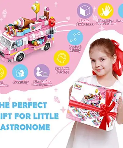LUKAT STEM Building Sets for Girls 553 PCS Ice Cream Trucks Toys for 6 Year Old Kids 25 Models Food Cars Construction Building Block Kits Educational Toys Gifts for Age 6 12 Year Old Kids 0 0