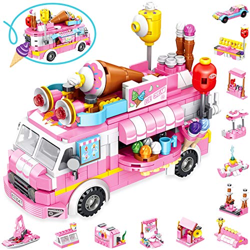 Ice Cream Truck Building Set for Kids - LUKAT STEM Building Kit with 25 Models