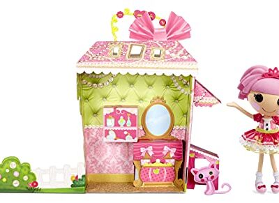 Lalaloopsy Doll Jewel Sparkles and Pet Persian Cat 13 Princess Doll with Pink Hair Pink Outfit and Accessories Reusable House Playset Gifts for Kids Toys for Girls Ages 3 4 5 to 103 Years Old 0 0