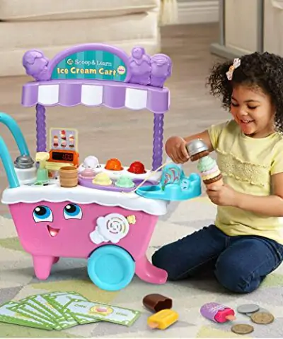 LeapFrog Scoop and Learn Ice Cream Cart Deluxe Frustration Free Packaging Pink 0 3