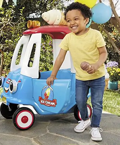 Little Tikes Cozy Ice Cream Truck Cozy Coupe Ride On Car Kid and Parent Powered Ice Cream Truck Music Including Accessories Gift for Kids Toy for Girls and Boys Ages 15 to 5 Years Old 0 2