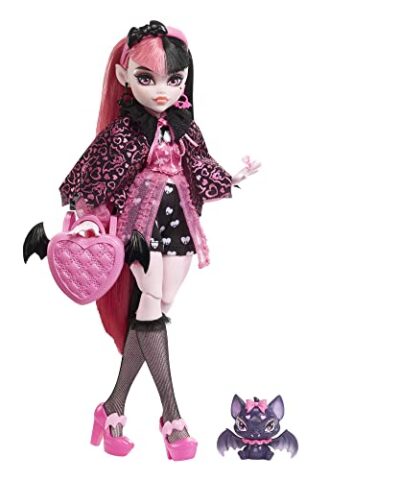 Monster High Doll Draculaura with Accessories and Pet Bat Posable Fashion Doll with Pink and Black Hair 0