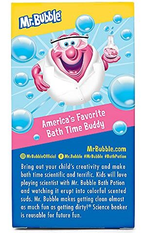 Mr Bubble Kids Bath Bomb Potions Colorful Fizzy Fun Cool Foam and Bubble Science Beaker for The Bath Pack of 4 0 0