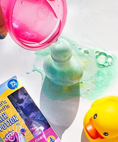 Mr Bubble Kids Bath Bomb Potions Colorful Fizzy Fun Cool Foam and Bubble Science Beaker for The Bath Pack of 4 0 1