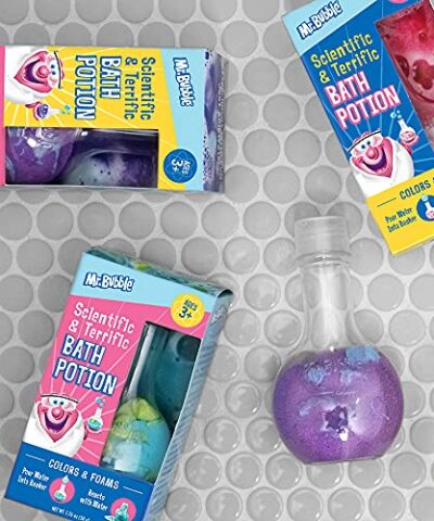Mr Bubble Kids Bath Bomb Potions Colorful Fizzy Fun Cool Foam and Bubble Science Beaker for The Bath Pack of 4 0 2