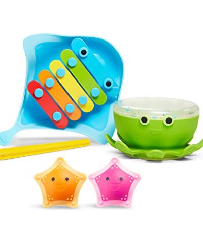 Munchkin Bath Beats Musical Toddler Bath Toy Set Includes Xylophone Bath Drum Shakers 0 0