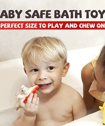 No Hole Baby Dinosaur Bath Toys for Toddler 12 PCS Mold Free Kids Bathtub Pool Toys 0 1
