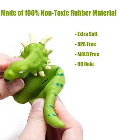 No Hole Baby Dinosaur Bath Toys for Toddler 12 PCS Mold Free Kids Bathtub Pool Toys 0 3