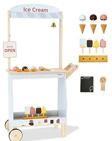 PairPear Wooden Ice Cream Cart for Kids