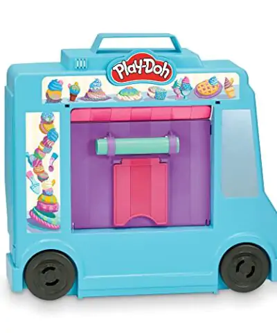 Play Doh Ice Cream Truck Playset Pretend Play Toy for Kids 3 Years and Up with 20 Tools 5 Modeling Compound Colors Over 250 Possible Combinations 0 2