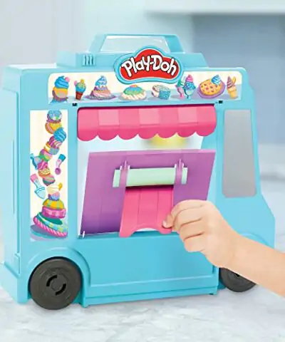 Play Doh Ice Cream Truck Playset Pretend Play Toy for Kids 3 Years and Up with 20 Tools 5 Modeling Compound Colors Over 250 Possible Combinations 0 3