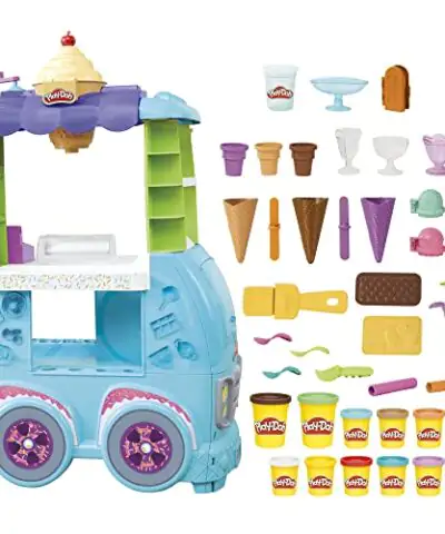 Play Doh Kitchen Creations Ultimate Ice Cream Truck Toy Playset Food Truck Toys for Kids 27 Accessories 12 Cans Preschool Toys for 3 Year Old Girls Boys and Up Non Toxic 0 0