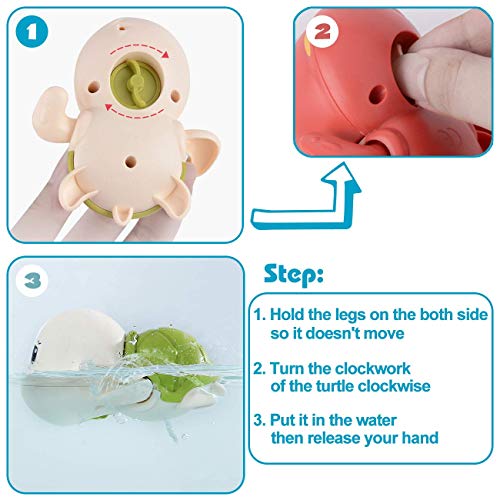 SEPHIX Bath Toys for Toddlers 1 3 Year Old Boys Gifts Swim Turtle Water Bath Toys for Toddlers Boy Toys for 1 2 3 4 Year Old Girls Gifts Wind up Bathtub Toys for Baby Pool Toys Toddler Age 1 2 4 0 2