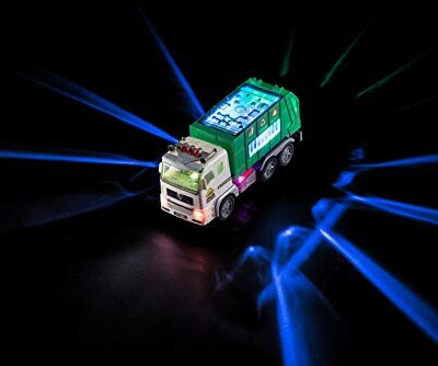 Toy Garbage Truck for Kids with 4D Lights and Sounds Battery Operated Automatic Bump Go Car Sanitation Truck Stickers 0 3