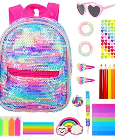 UNICORN ELEMENT 14 Pcs 18 Inch Girl Doll Accessories School Supplies Set Doll Backpack School Supplies Sunglasses and Other Stuff for My Our Life Generation Doll Accessories 0