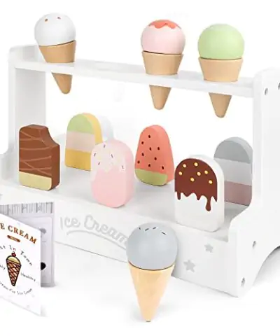 WHOHOLL Wooden Ice Cream Toy Set to Discover Endless Fun