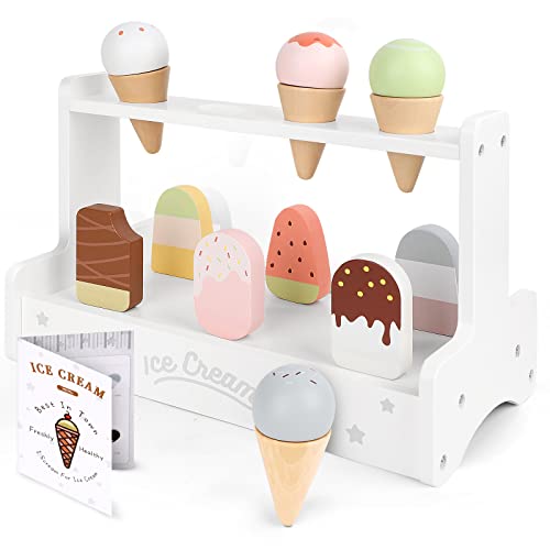 WHOHOLL Wooden Ice Cream Toy Set to Discover Endless Fun