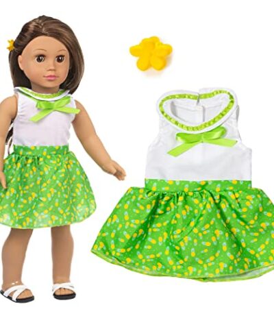 XFEYUE 18 Inch Doll Clothes and Accessories 5 Sets Doll Clothes Dress Outfits 2 Random Style Shoes for 18 Inch Girl Doll Clothes 0 2