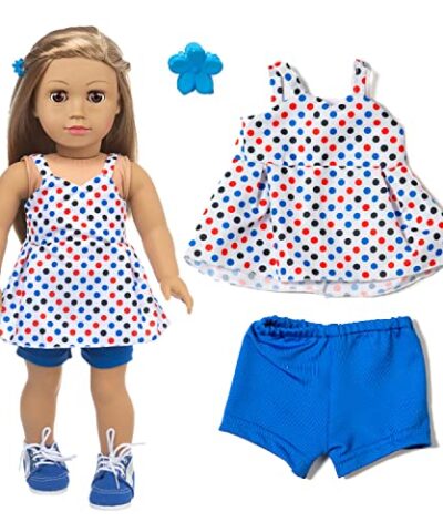 XFEYUE 18 Inch Doll Clothes and Accessories 5 Sets Doll Clothes Dress Outfits 2 Random Style Shoes for 18 Inch Girl Doll Clothes 0 3